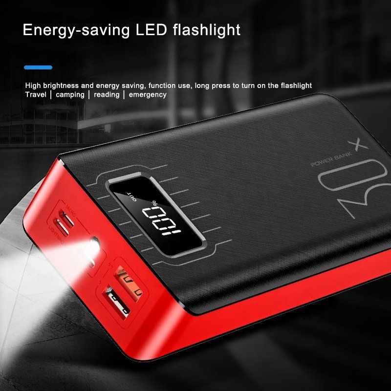 20000mAh External Battery Power Bank Dual USB With LED Flashlight - Rise and Shine Custom Creations