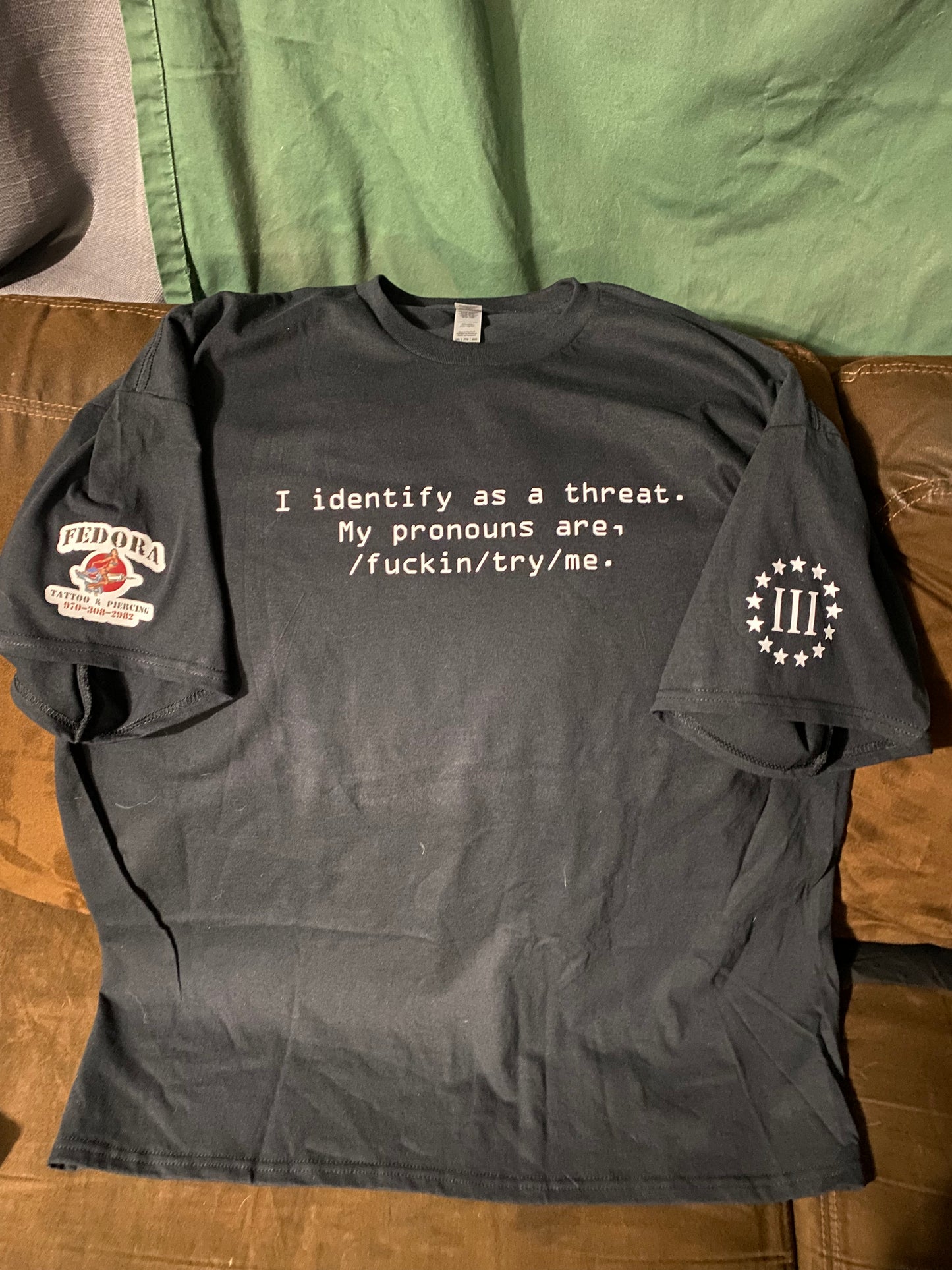 I Identify as a Threat shirt