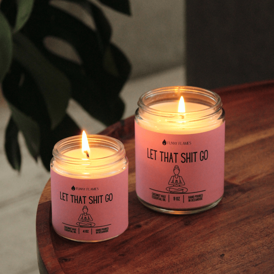 Let That Shit Go (pink) - Funny Candle - Rise and Shine Custom Creations