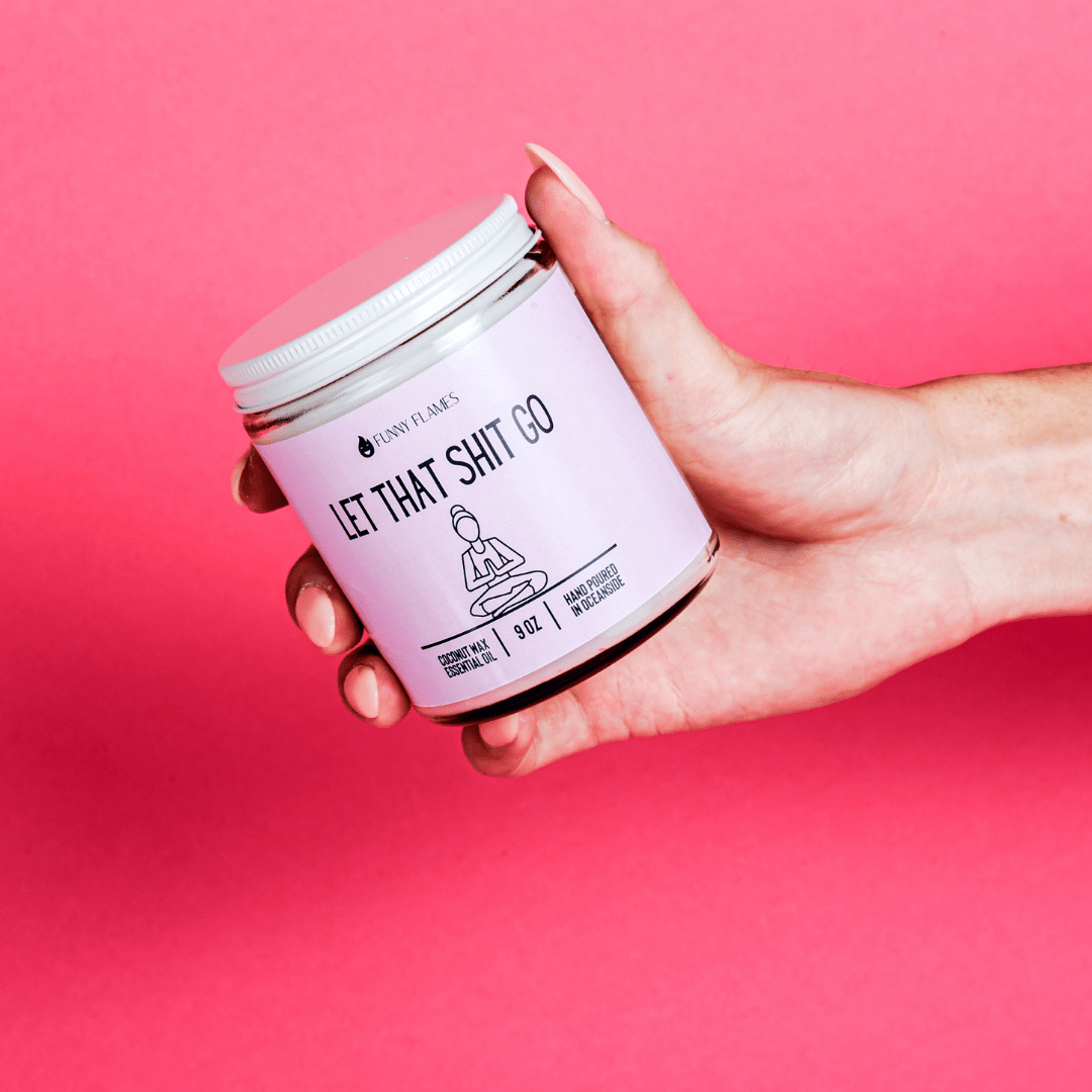 Let That Shit Go (pink) - Funny Candle - Rise and Shine Custom Creations
