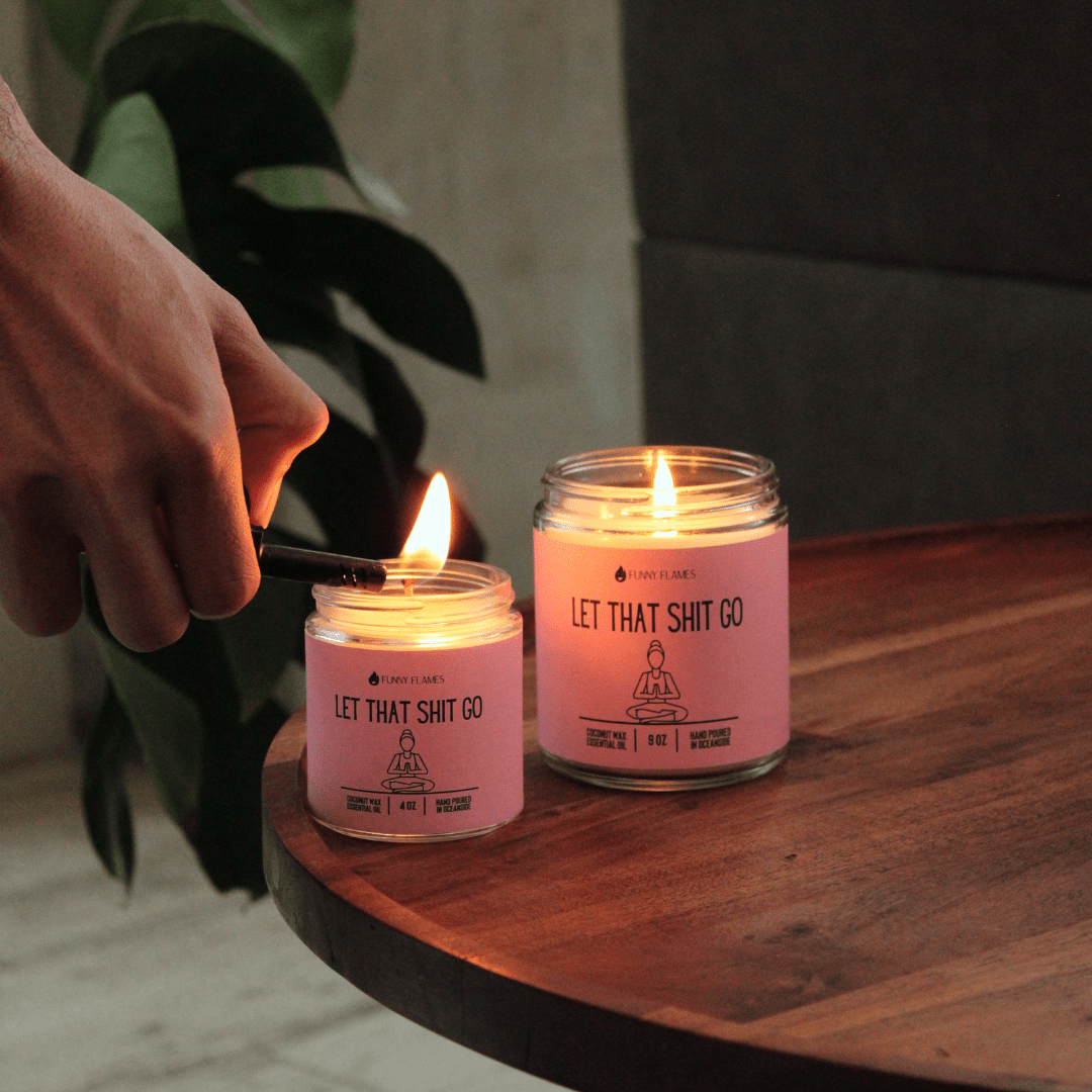 Let That Shit Go (pink) - Funny Candle - Rise and Shine Custom Creations