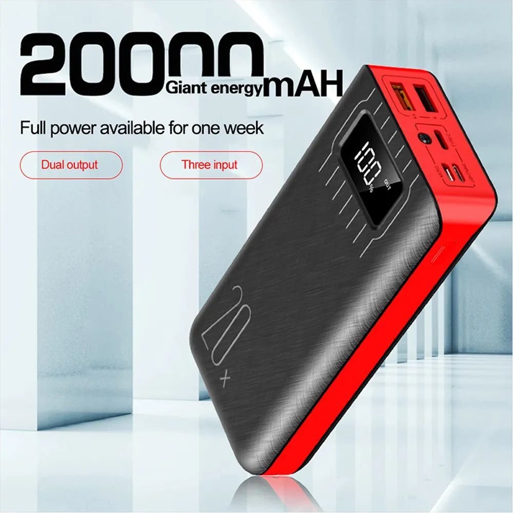 20000mAh External Battery Power Bank Dual USB With LED Flashlight - Rise and Shine Custom Creations