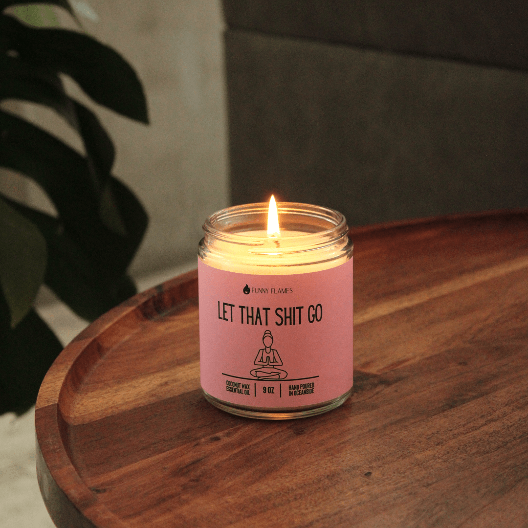 Let That Shit Go (pink) - Funny Candle - Rise and Shine Custom Creations
