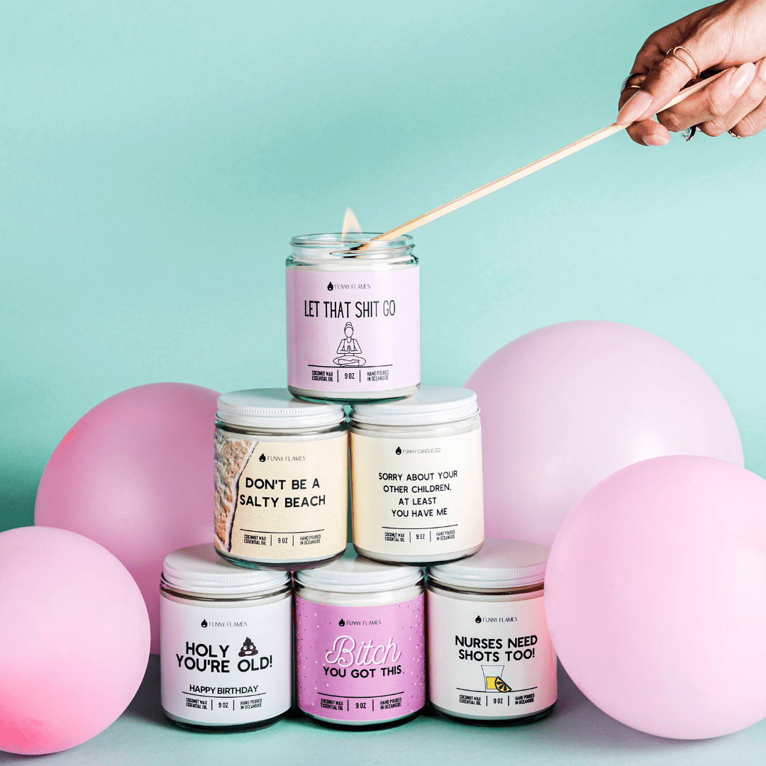 Let That Shit Go (pink) - Funny Candle - Rise and Shine Custom Creations